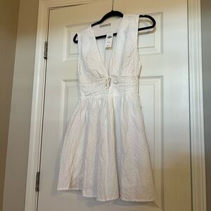Abercrombie Tie-Front Textured Mini Dress